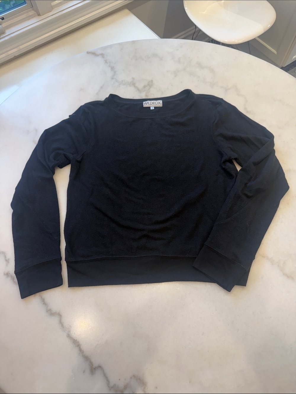 Wildfox Black Scoop-Neck Long-Sleeve Knit Pullover